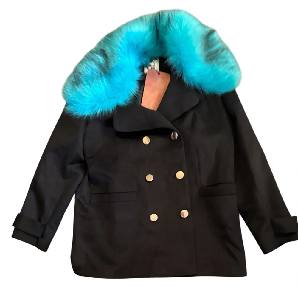 Julia Allert Fashionable Short Faux Fur Collar Coat Women’s Size XL